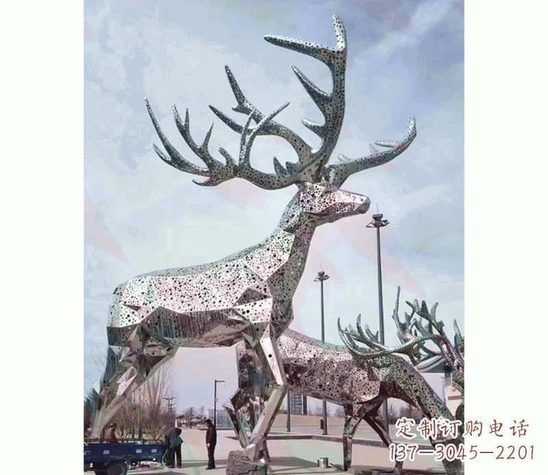 贵州精致不锈钢梅花鹿摆件