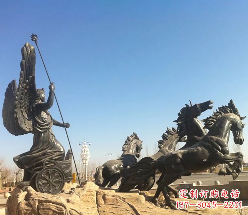 贵州阿波罗战车小区景观铜雕 (3)