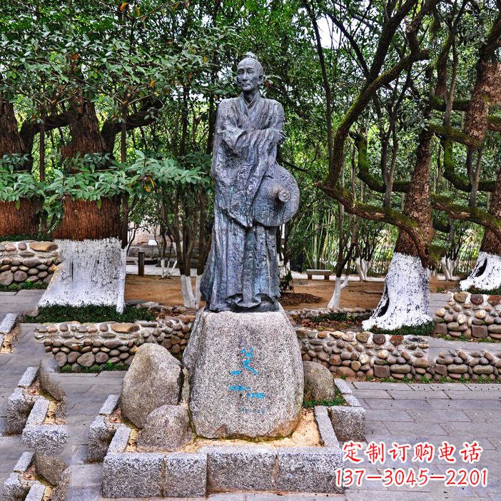 贵州八大山人铜雕塑像-中国古代历史名人著名画家朱耷雕像