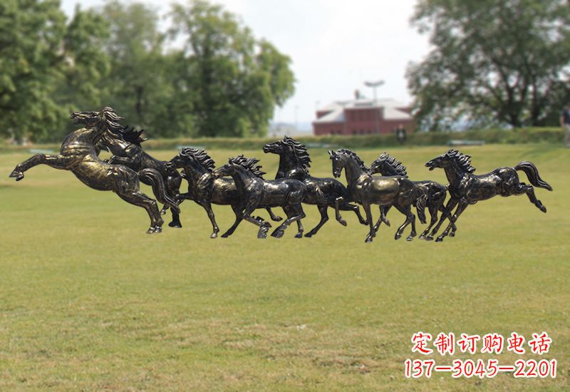 贵州八骏图八匹马群铜雕