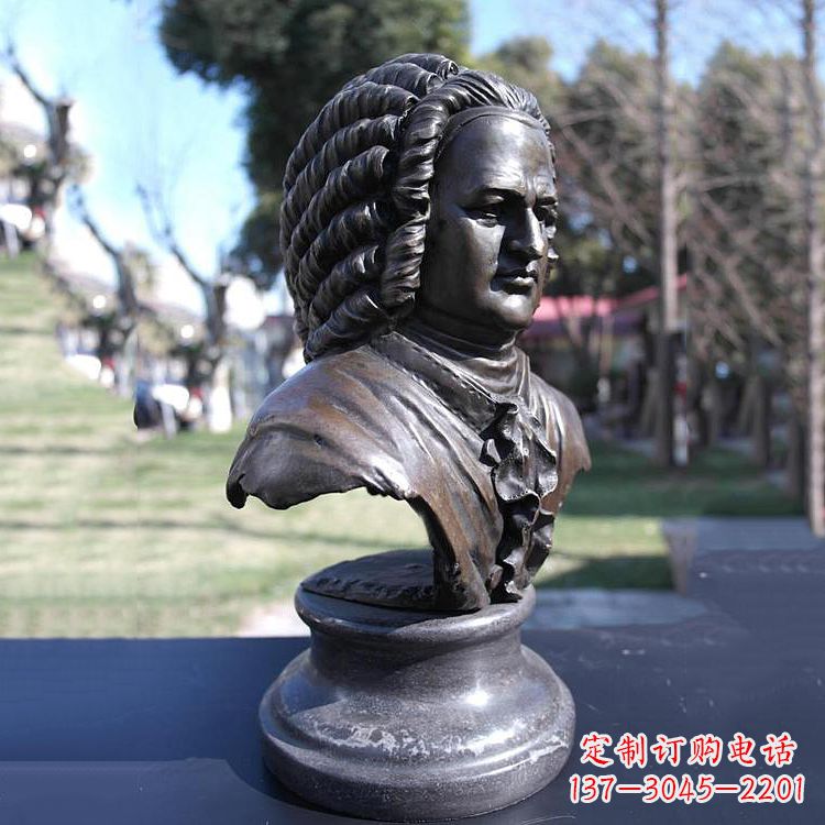 贵州巴赫头像铜雕德古巴洛克时期作曲家胸像雕刻