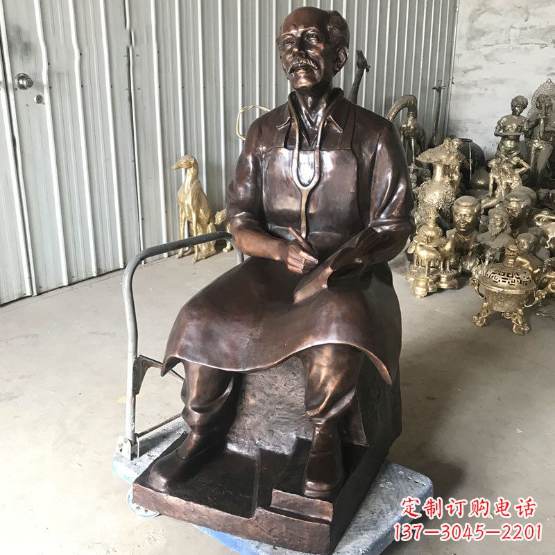 贵州白求恩坐姿纯铜雕塑赞颂英雄的象征