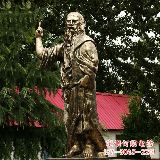贵州柏拉图玻璃钢仿铜雕像-古希腊哲学家雕塑