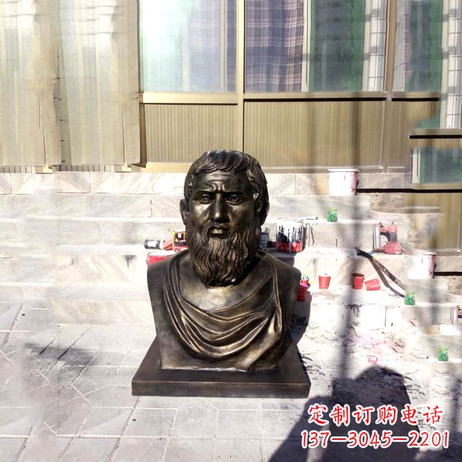 贵州柏拉图仿铜头像系列以玻璃钢雕刻出世界名人的传奇
