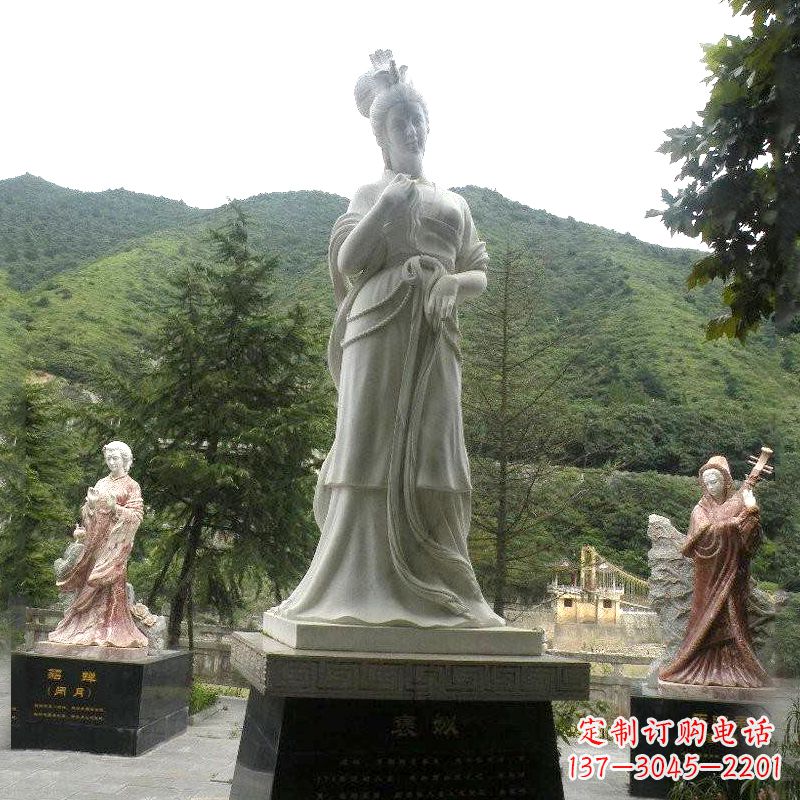 贵州褒姒雕塑-大理石石雕美女中国古代美女塑像