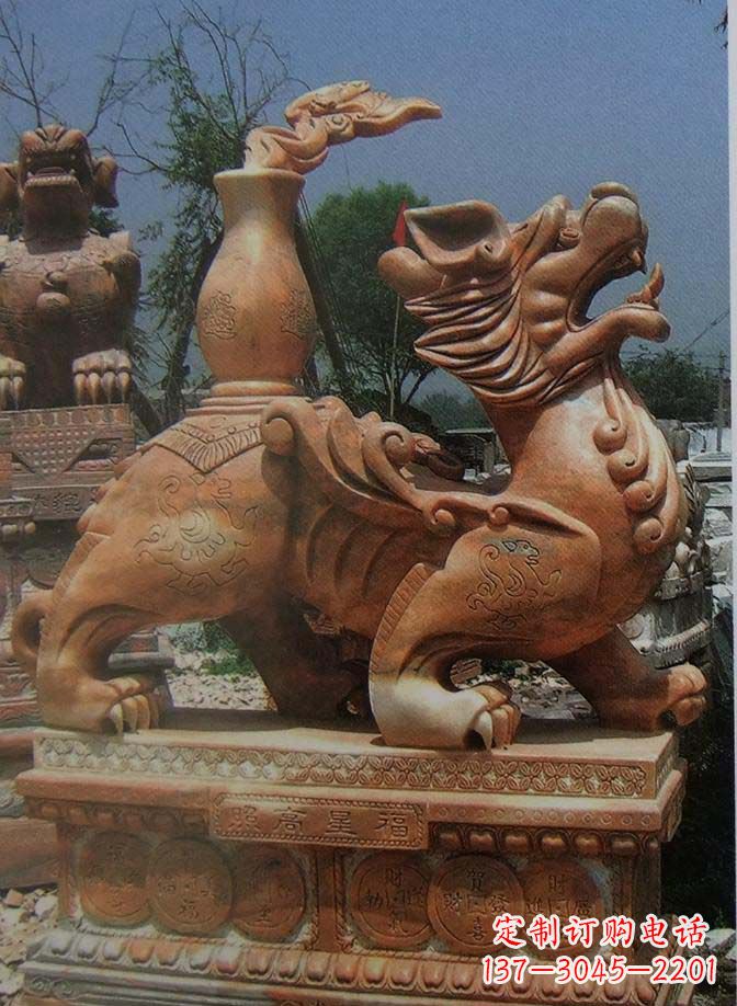 贵州古典麒麟大理石雕塑