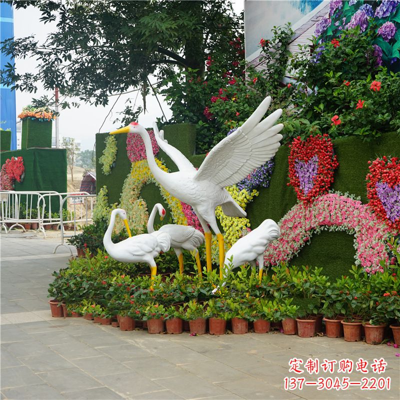 贵州仙鹤玻璃钢雕塑