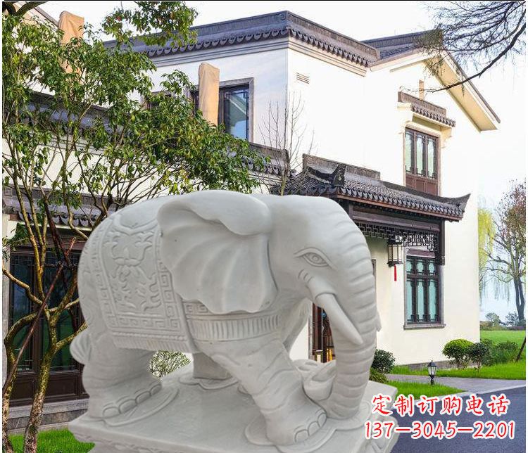 贵州大象汉白玉雕塑