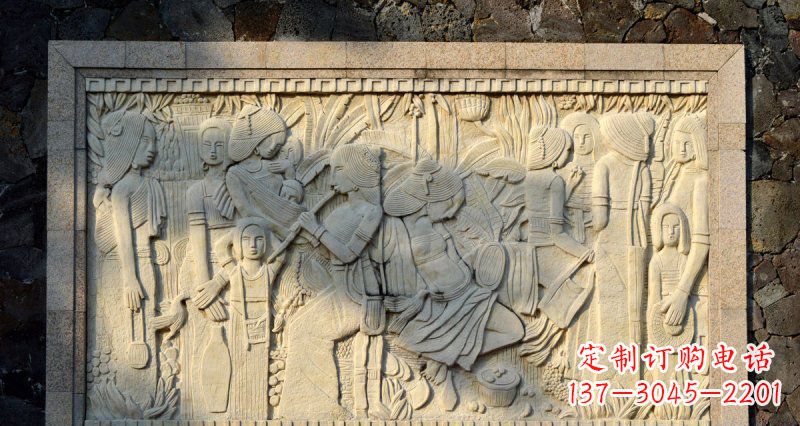 贵州女人之石抽象浮雕壁画