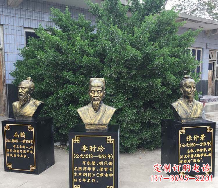贵州扁鹊李时珍张仲景胸像古代人物铜雕