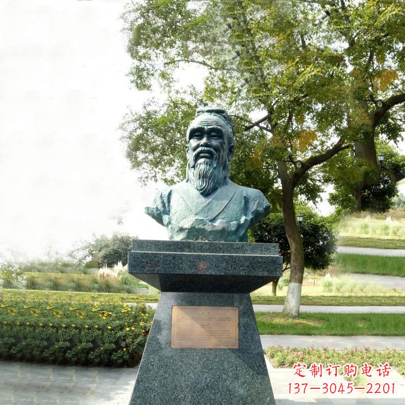 贵州扁鹊石雕头像-公园中国古代十大名医历史著名医学人物雕塑