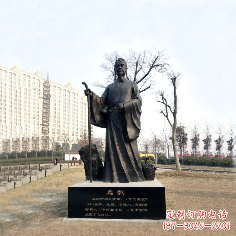 贵州扁鹊铜雕塑像-城市广场历史著名医学人物雕像