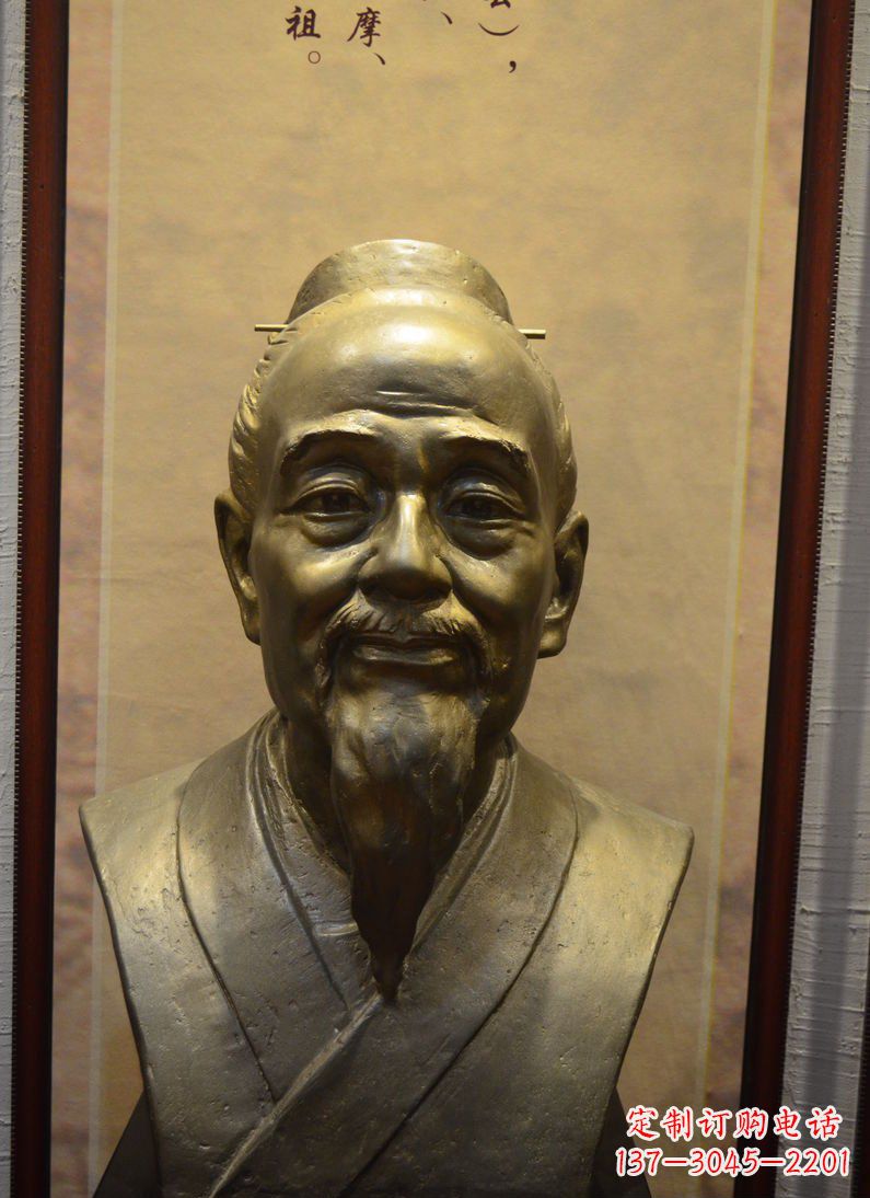 贵州扁鹊胸像古代医学家铜雕