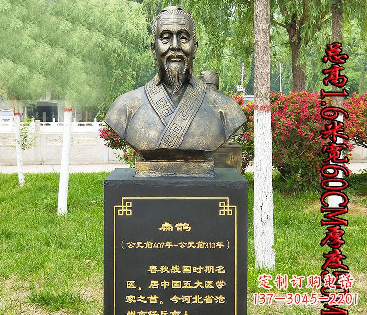 贵州扁鹊胸像古代名医铜雕