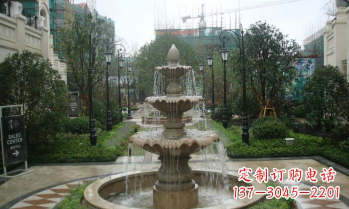 贵州别墅景观大型喷泉石雕 (2)