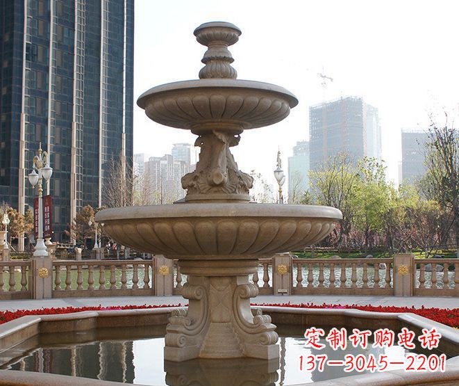 贵州别墅景观大型喷泉石雕