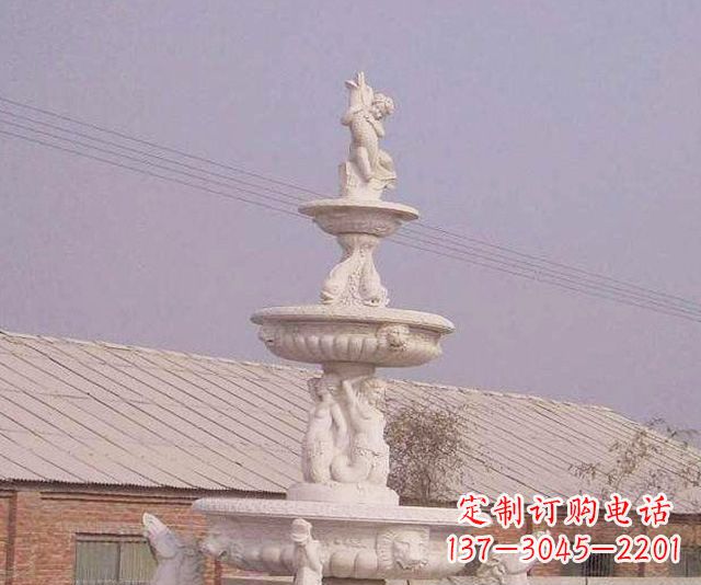 贵州别墅景观天使喷泉石雕 (2)