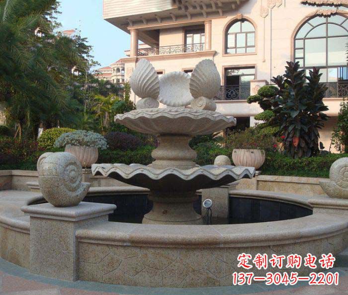 贵州别墅景观蜗牛喷泉石雕
