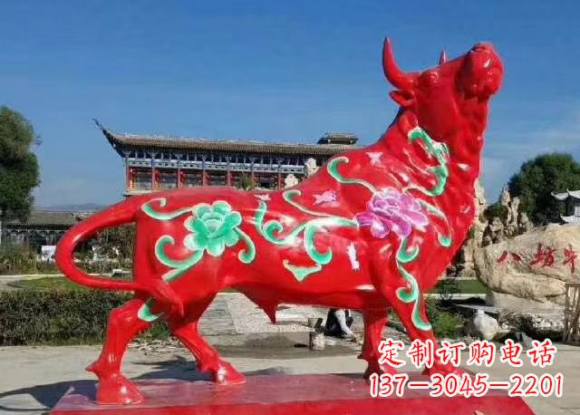 贵州玻璃钢红牛雕塑