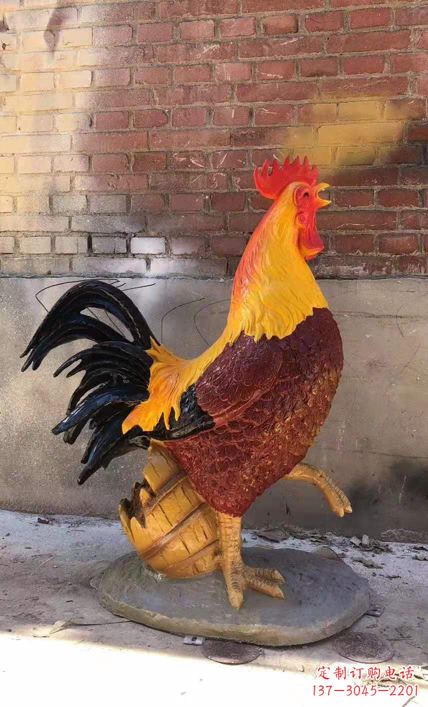 贵州玻璃钢公鸡雕塑
