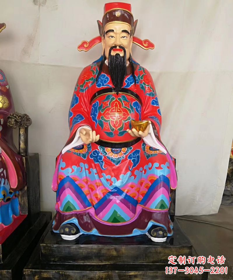 贵州玻璃钢彩绘文财神神像雕塑