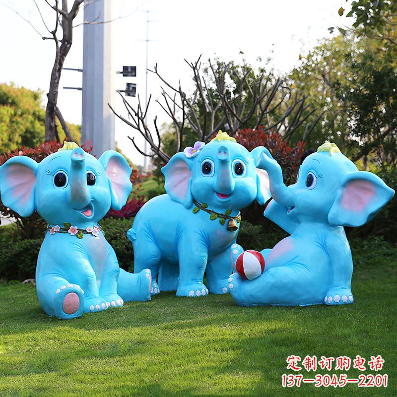 贵州玻璃钢大象雕塑精美的艺术品