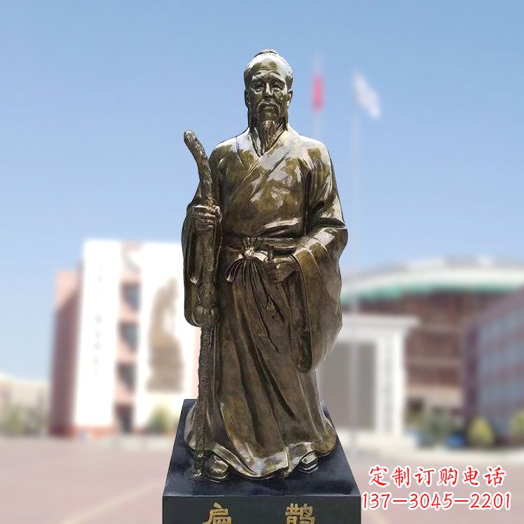 贵州玻璃钢仿铜扁鹊雕塑