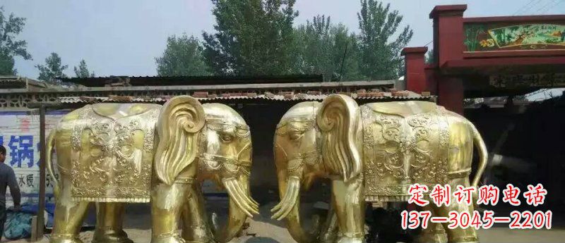 贵州玻璃钢大象雕塑仿铜雕塑的精美之作