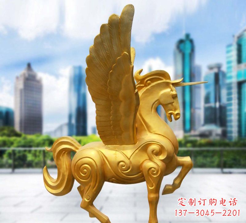 贵州玻璃钢仿铜独角兽雕塑精美雕塑艺术