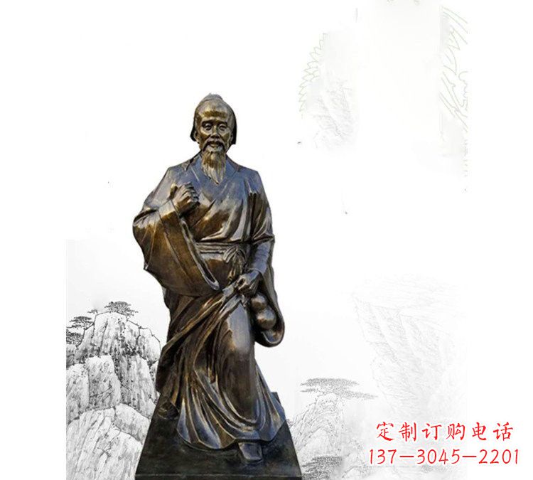 贵州玻璃钢仿铜华佗雕塑