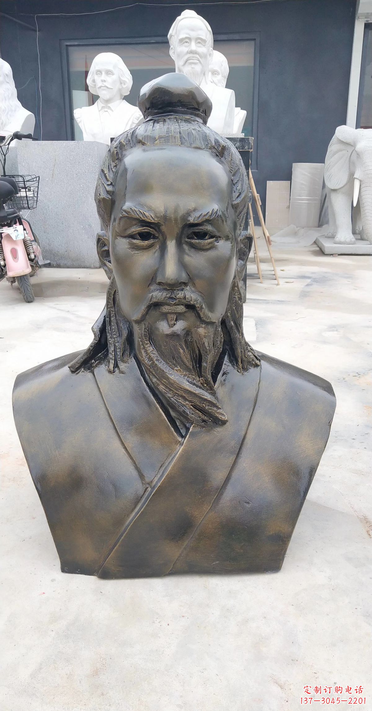 贵州玻璃钢鲁班头像雕塑传承传统雕刻技艺