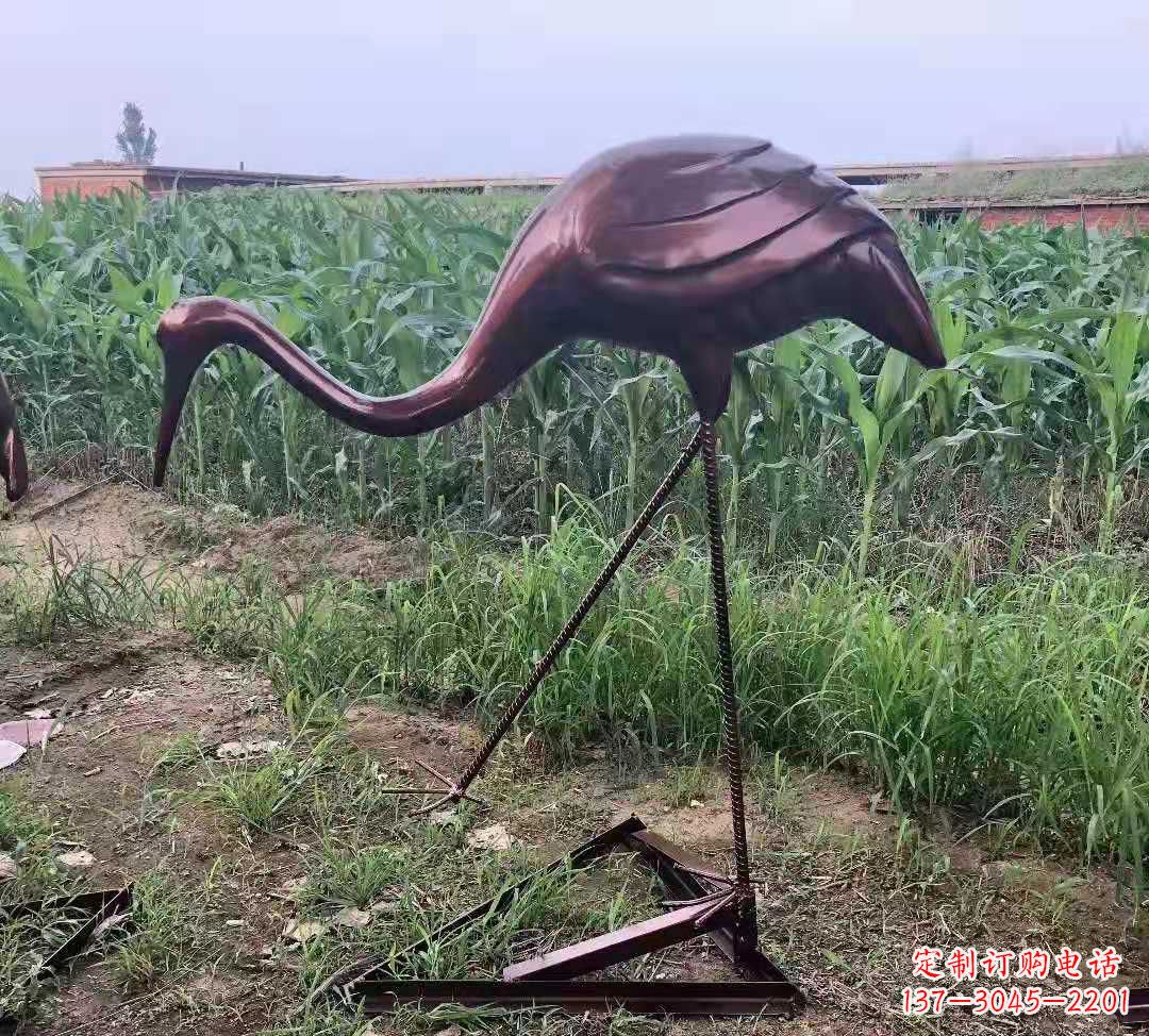 贵州玻璃钢仿铜仙鹤雕塑精美景观装饰