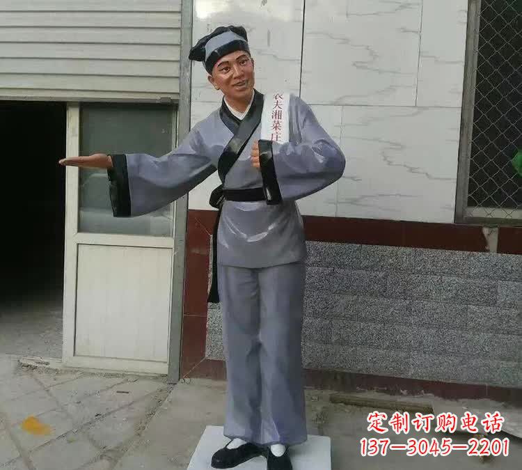 贵州精致玻璃钢店小二雕塑