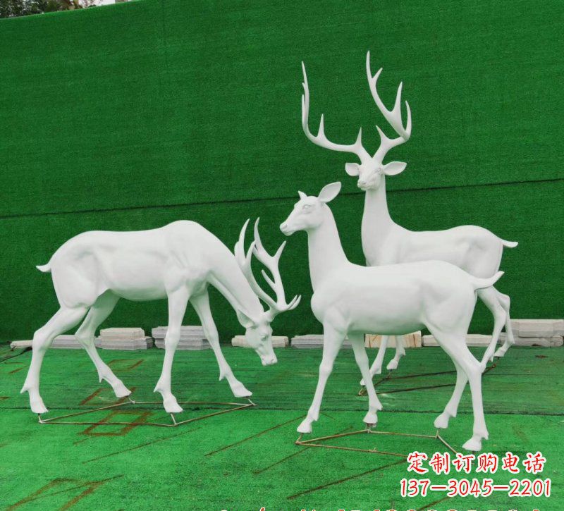 贵州玻璃钢鹿群雕塑