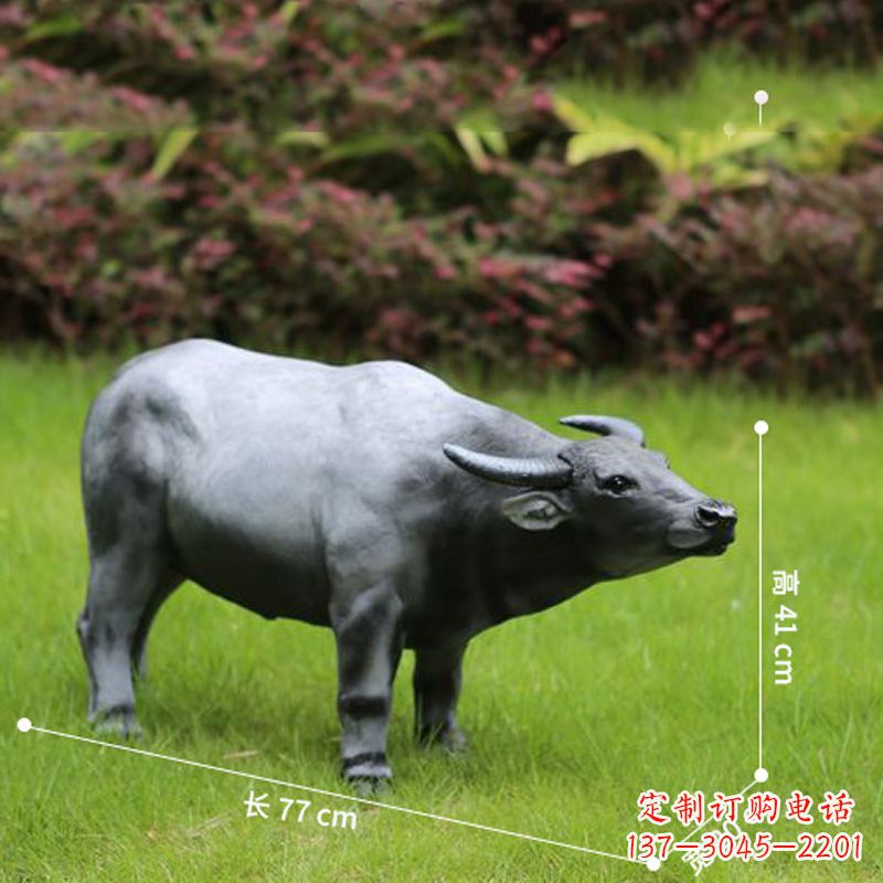 贵州玻璃钢仿真水牛雕塑——点缀公园草坪