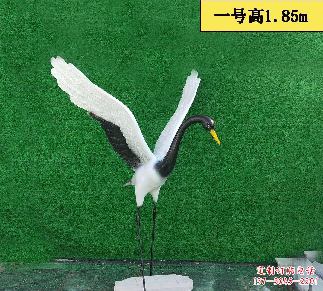 贵州仙鹤雕塑玻璃钢仿真景观动物雕塑