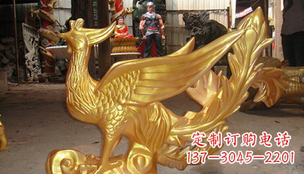 贵州玻璃钢凤凰仿铜动物雕塑传承传统文化