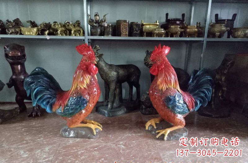 贵州玻璃钢公鸡雕塑——给环境带来美丽的色彩