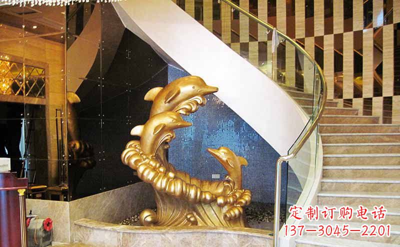 贵州玻璃钢海豚雕塑精美的艺术精品