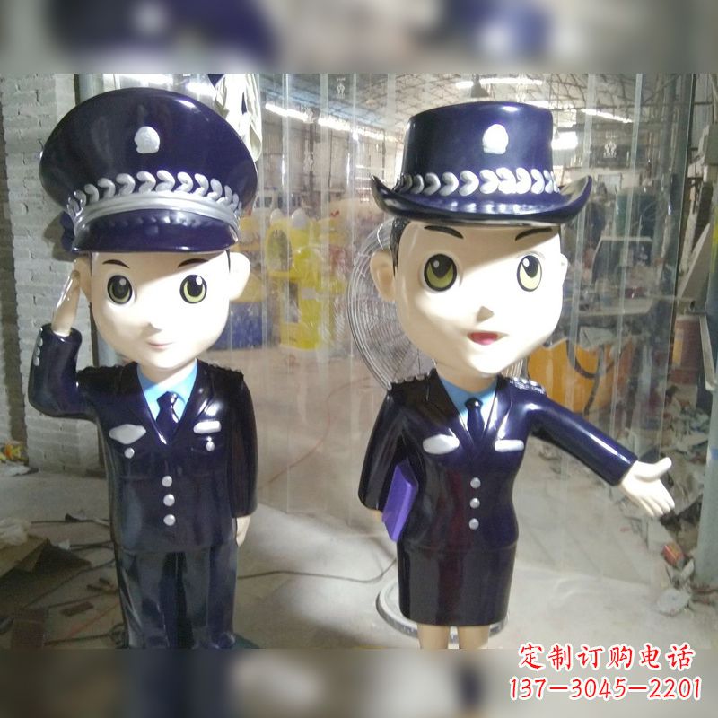 贵州玻璃钢警察雕塑表达警队宗旨