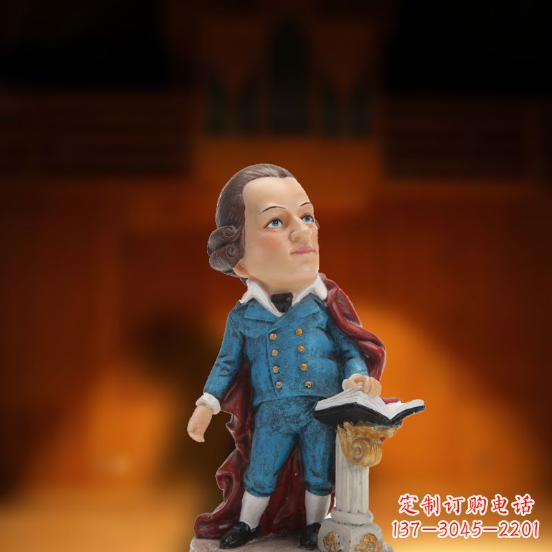 贵州玻璃钢卡通莫扎特雕塑