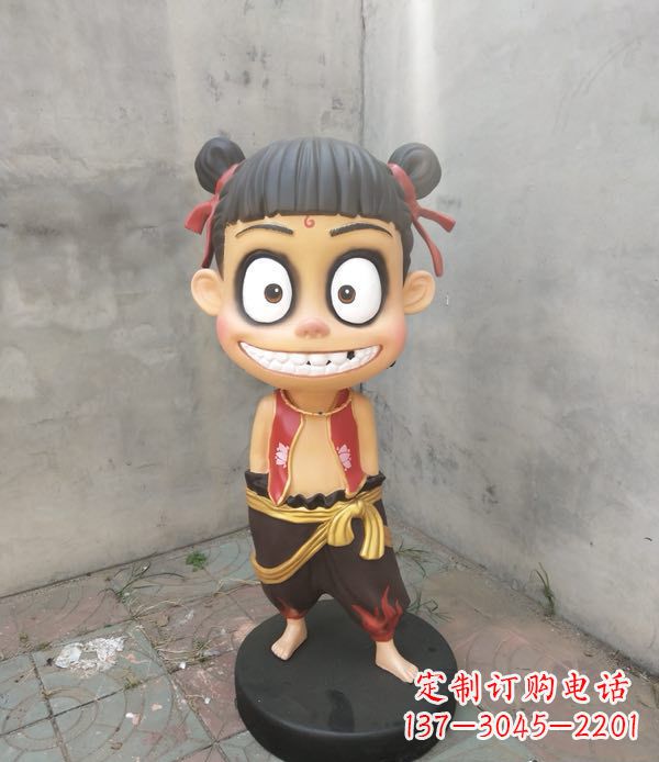 贵州玻璃钢雕刻的神话传说——哪吒