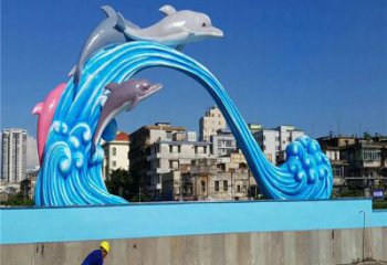 贵州玻璃钢大型海豚雕塑游泳馆游乐场的精彩缤纷