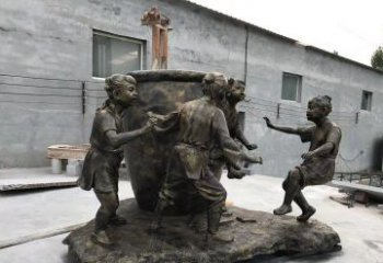 贵州司马光玻璃钢仿铜古代寓言故事雕塑