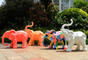 贵州金色大象雕塑活跃的商场游乐场