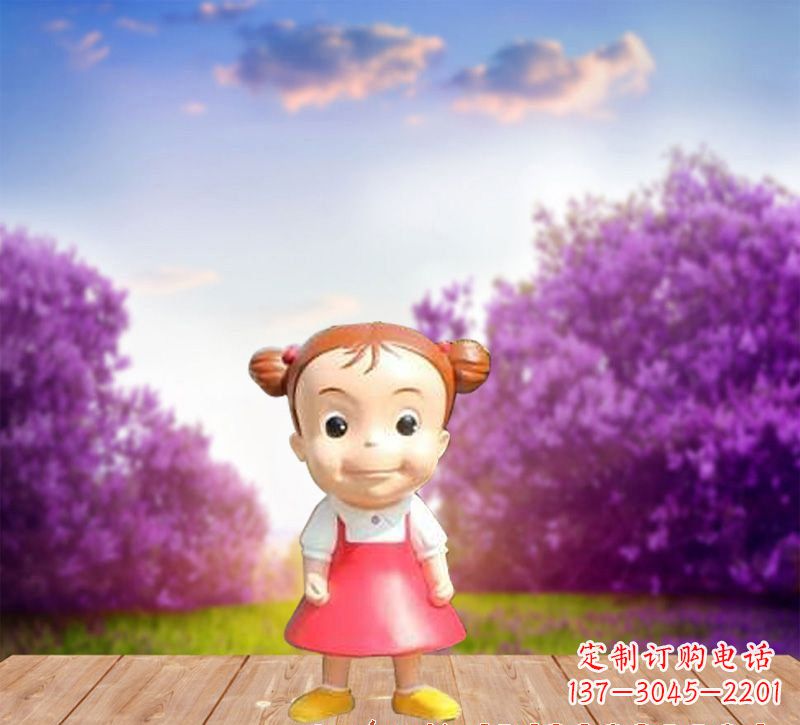 贵州精美玻璃钢卡通小女孩雕塑