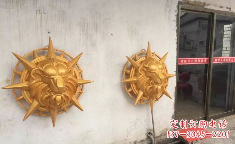 贵州玻璃钢狮子头雕塑——精美景观装置