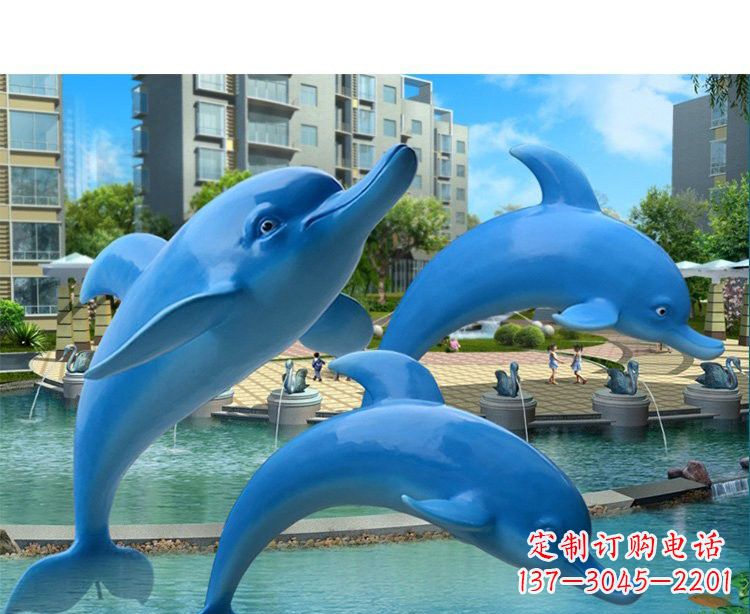 贵州玻璃钢海豚雕塑灵动而美丽