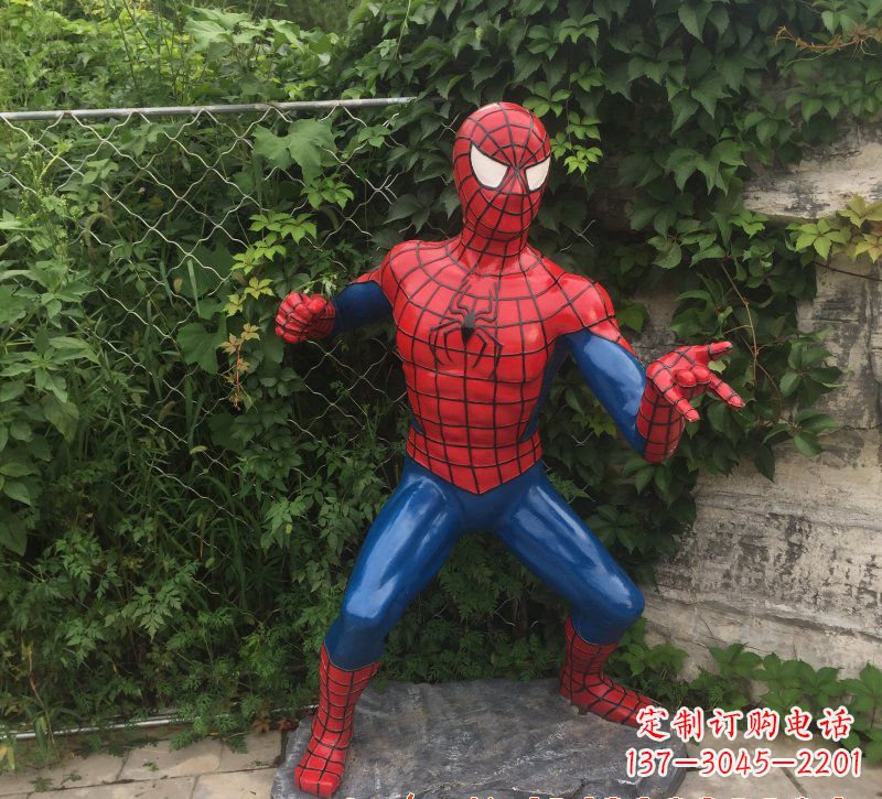 贵州玻璃钢蜘蛛侠一座精致的雕塑