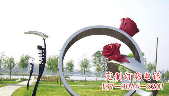 贵州不锈钢爱情戒指浪漫雕塑艺术